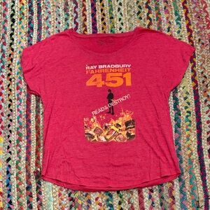 Out of Print Red Fahrenheit 451 Graphic Tee